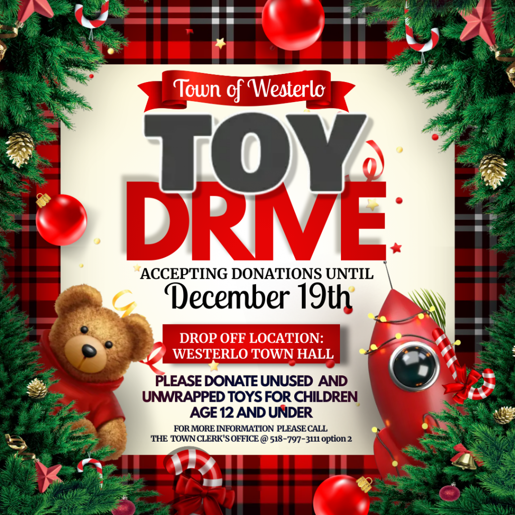 TOY DRIVE for Westerlo children in need! Town of Westerlo
