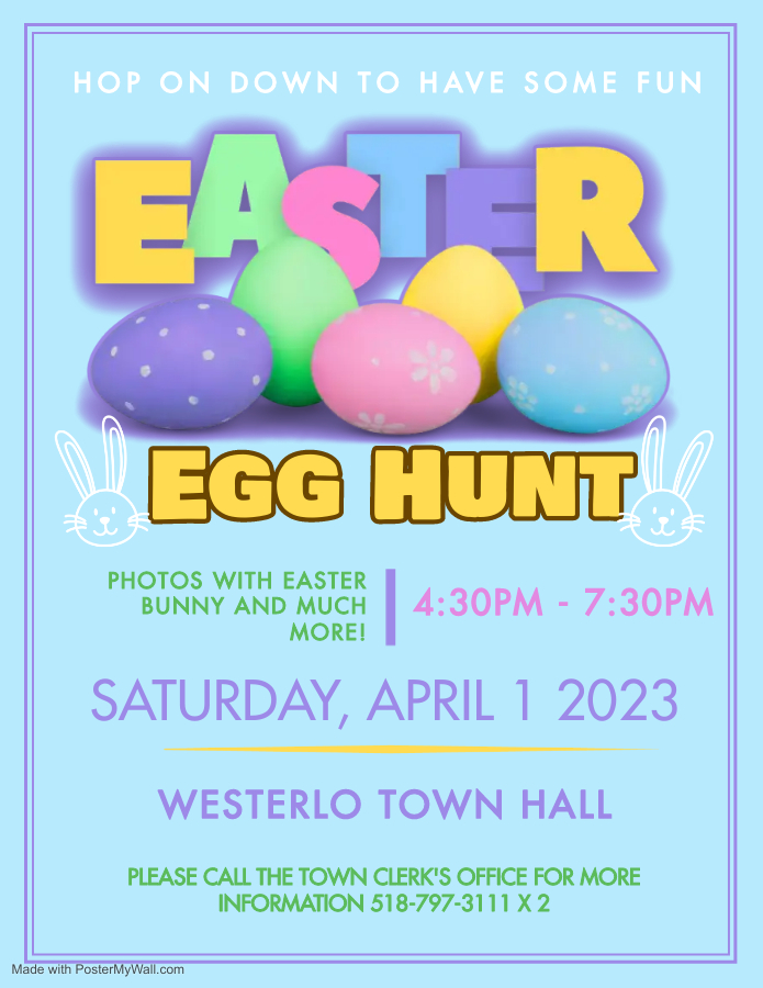 2023 Easter Egg Hunt, April 1st Town of Westerlo